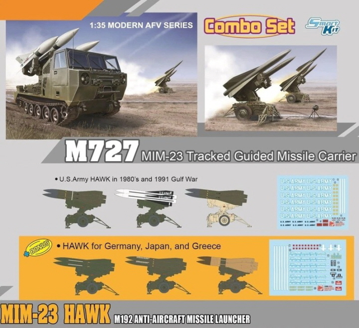 [���ܼ�] BD3588 [Dragon] BD3588 1/35 M727 MIM-23 tracked guided missile carrier & 1/35 MIM-23 HAWK M192 Anti-aircraft Missile Launcher