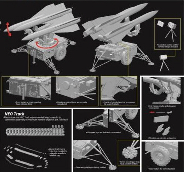 [���ܼ�] BD3588 [Dragon] BD3588 1/35 M727 MIM-23 tracked guided missile carrier & 1/35 MIM-23 HAWK M192 Anti-aircraft Missile Launcher