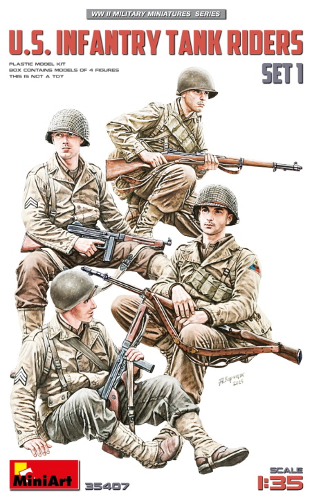 [ܼ] BE35407 [Miniart] BE35407 1/35 U.S.Infantry Tank Riders. Set 1