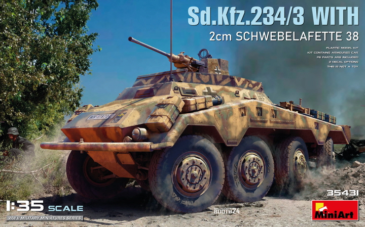 [ܼ] BE35431 [Miniart] BE35431 1/35 Sd.Kfz.234/3 with 2cm Schwebelafette 38