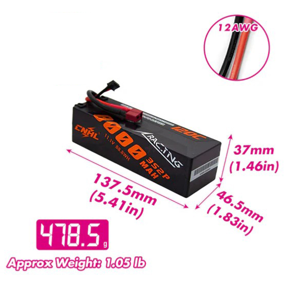 [ܼ] HC8001203XT60 [CNHL] [HC8001203XT60] Racing 8000mAh 11.1V 3S 120C LIPO Battery (3 ͸/XT60 Ŀ)