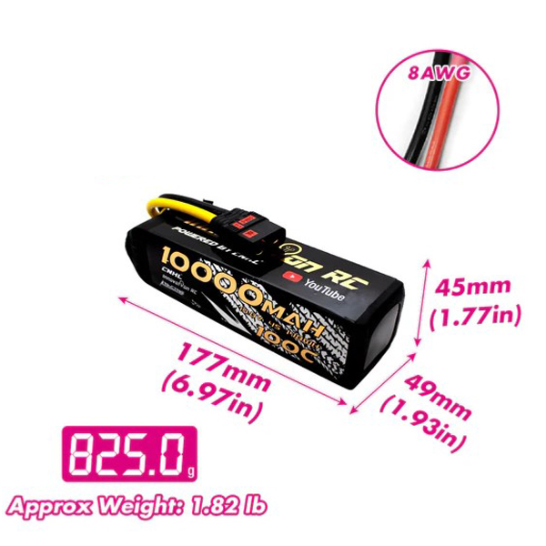[ܼ] HC4S100EC5 [CNHL] [HC4S100EC5] Racing 10000mAh 14.8V 4S 100C LIPO Battery 