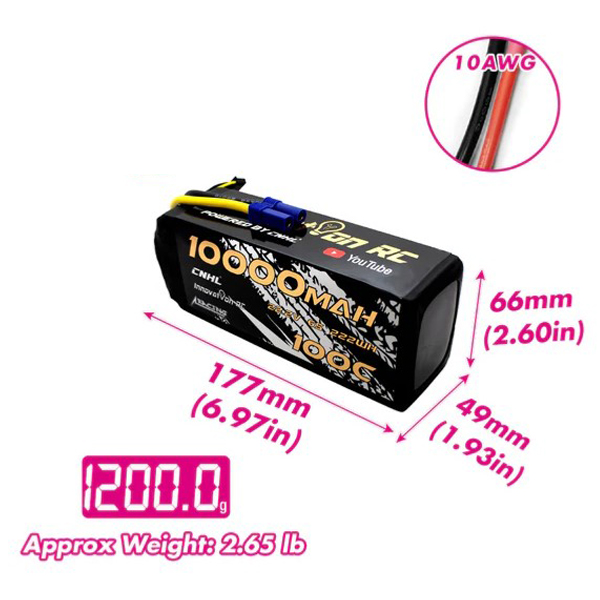 [ܼ] HC6S100XT90 [CNHL] [HC6S100XT90] Racing 10000mAh 22.2V 6S 100C LIPO Battery 輱