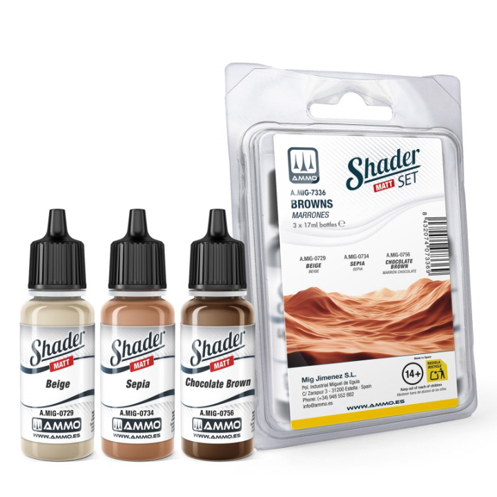 [ܼ] CG7336 [MIG AMMO] CG7336 Matt SHADER Set Browns