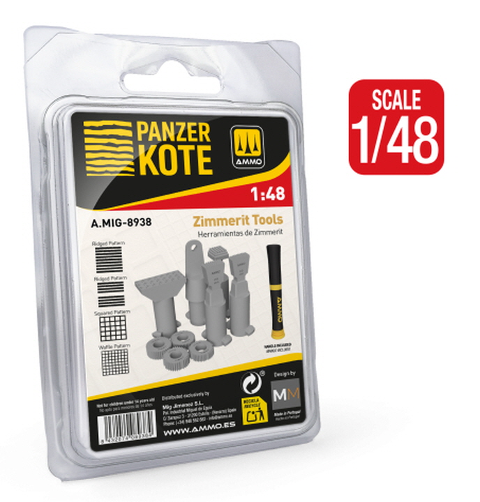 [ܼ] CG8938 [MIG AMMO] CG8938 PANZER KOTE Zimmerit Tools 1:48