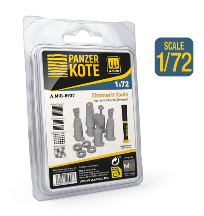 [ܼ] CG8937 [MIG AMMO] CG8937 PANZER KOTE Zimmerit Tools 1:72