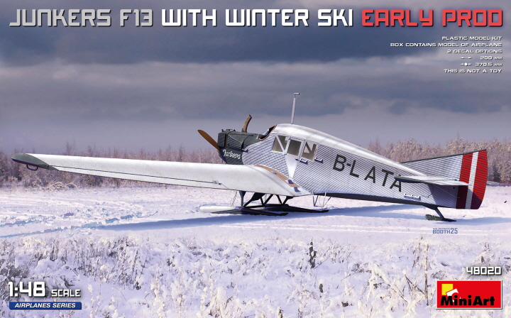 [���ܼ�] BE48020 [Miniart] BE48020 1/48 Junkers F13 with Winter Ski. EARLY PROD