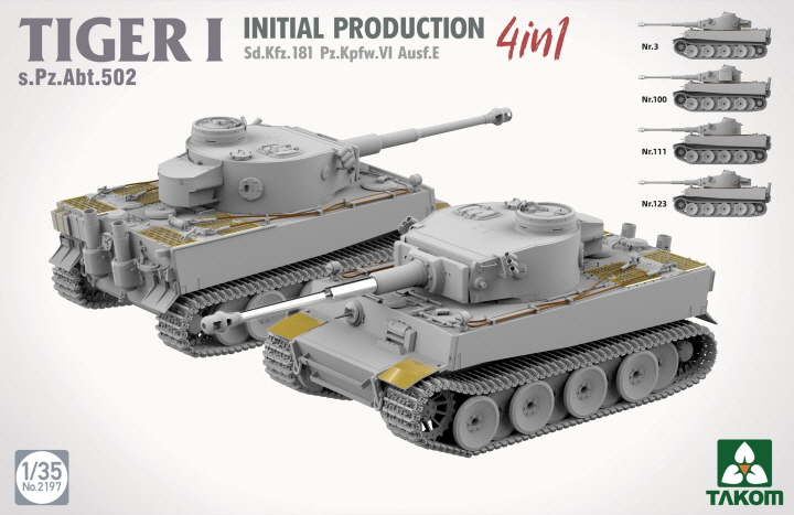 [���ܼ�] BT2197 [Takom] BT2197 1/35 TIGER I INITIAL PRODUCTION 4 in 1-Sd.Kfz.181 Pz.Kpfw.VI Ausf.E