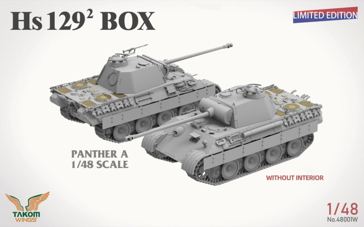 [���ܼ�] BT48001W [Takom] BT48001W 1/48 Hs 129 B2 Hs 129 B3 3d Printed Set Figures x2 Panther A