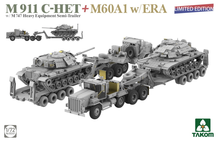 [���ܼ�] BT5024X [Takom] BT5024X 1/72 M911 C-HET w/M747 Heavy Equipment Semi-Trailer&M60A1 w/ERA