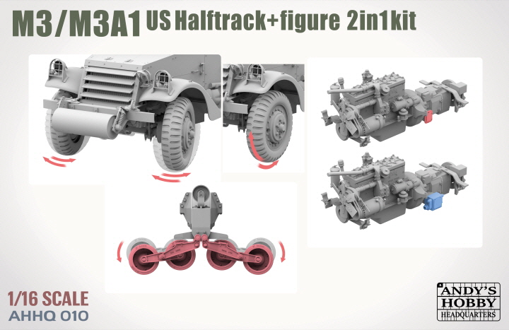 [���ܼ�] CDAHHQ-010 [Takom] CDAHHQ-010 1/16 M3/M3A1 U.S. Halftrack 2 in 1kit with figure