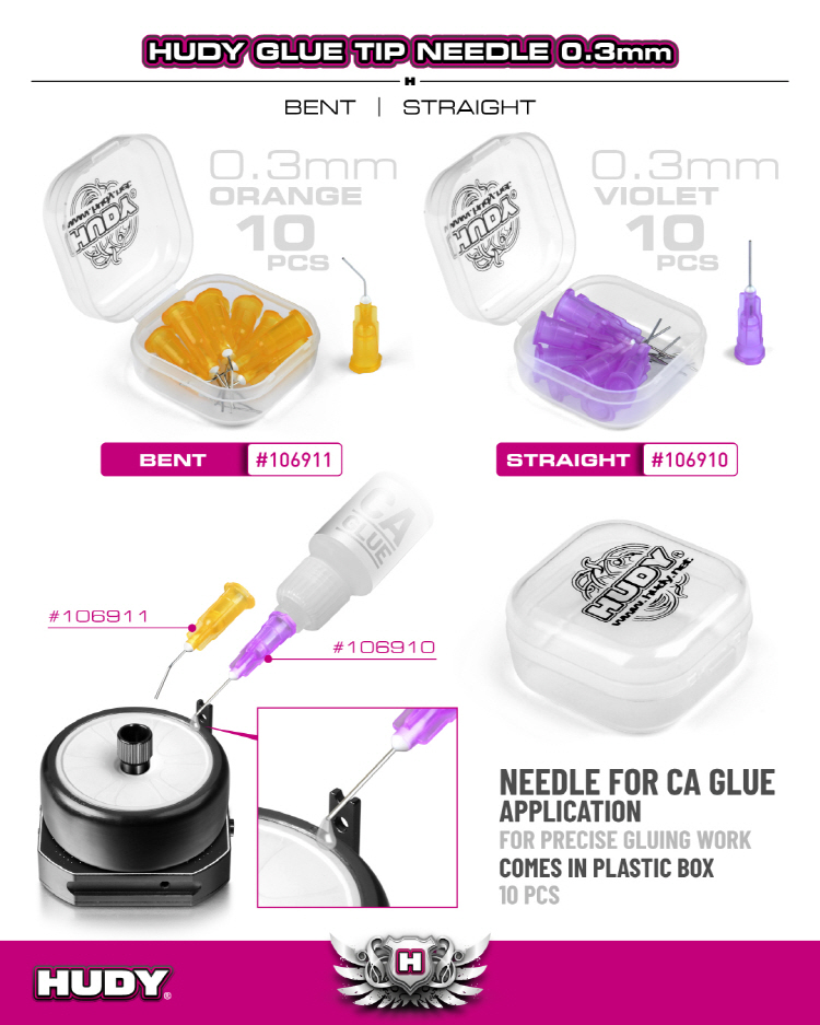 [���ܼ�] 106910 [HUDY] 106910 Glue Tip Needle 0.3mm - Straight (10)
