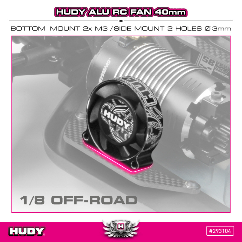 [���ܼ�] 293104 [HUDY] 293104 Alu RC Fan 40mm - Bottom/Side Mount 2 Hole