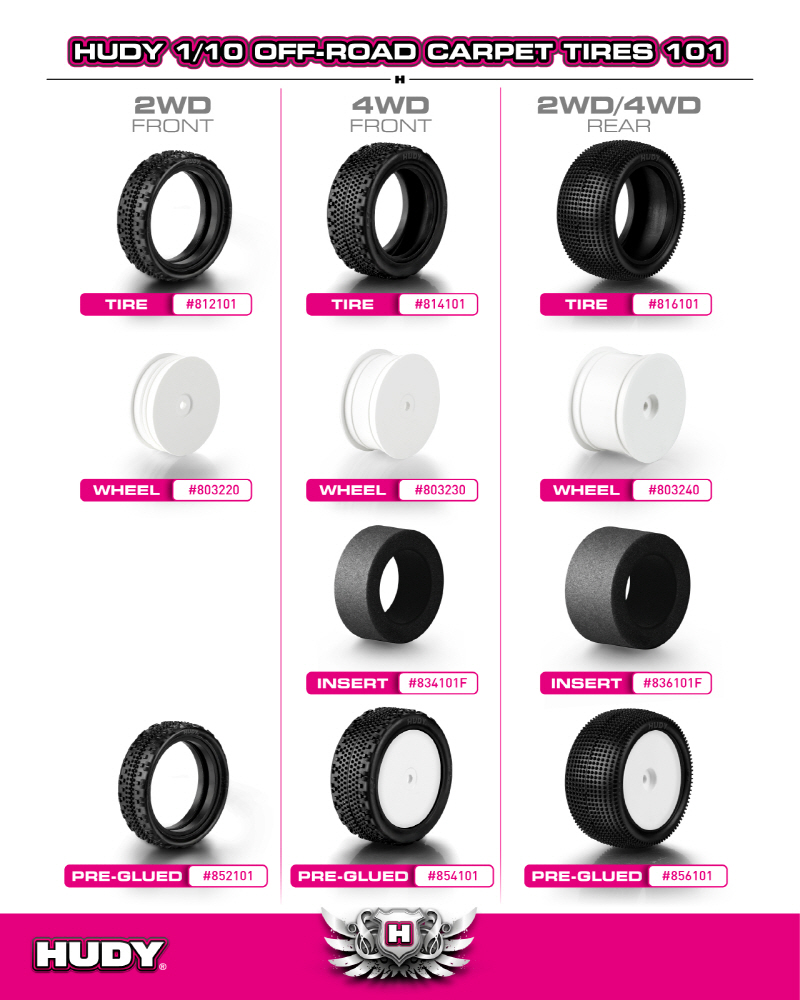 [���ܼ�] 812101 [HUDY] 812101 1/10 Off-Road Tire 2WD Front Carpet - 101 (2)