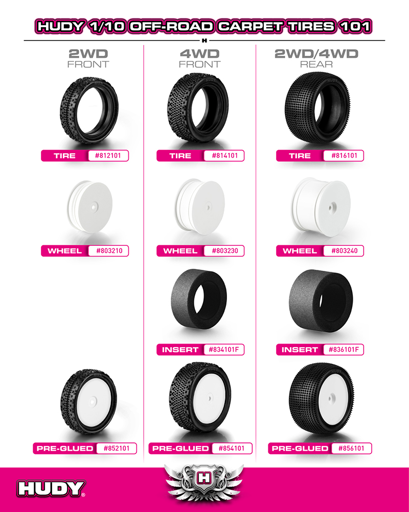 [���ܼ�] 854101 [HUDY] [854101] 1/10 OFF-ROAD GLUED TIRE 4WD FRONT CARPET - FRONT 101 (2) �����Ϸ�