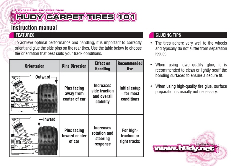 [���ܼ�] 816101 [HUDY] 816101 1/10 Off-Road Tire 2WD/4WD Rear Carpet - 101 (2)