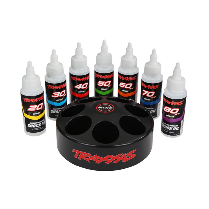[���ܼ�] AX5038X [TRAXXAS] AX5038X Shock oil set (includes 20 wt, 30 wt, 40 wt, 50 wt, 60 wt, 70 wt, & 80 wt premium shock oils with spinning carousel rack)
