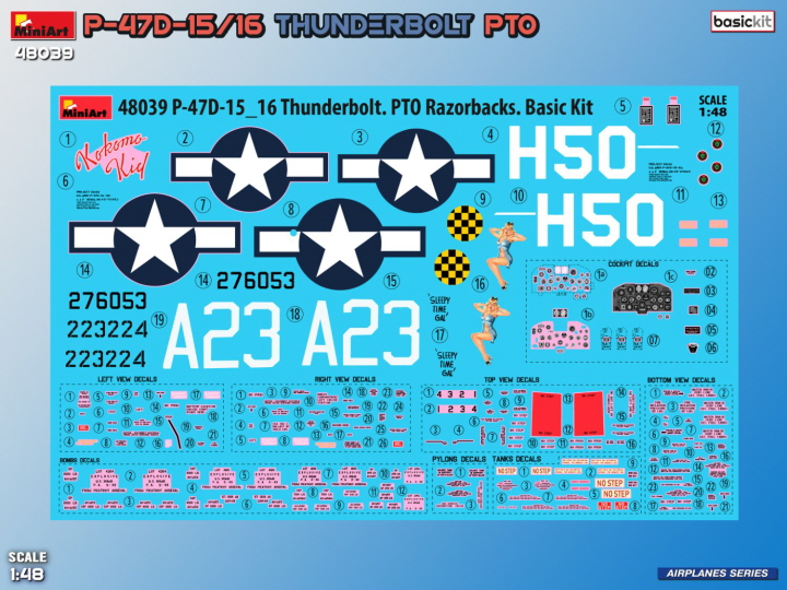 [���ܼ�] BE48039 [Miniart] BE48039 1/35 P-47D-15/16 Thunderbolt. PTO - Basic Kit