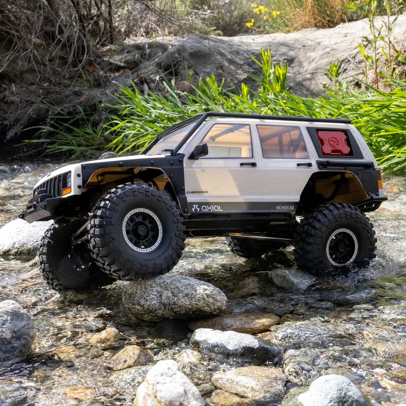 [���ܼ�] AXI-2037T2 [Axial] 1/10 SCX10 III Jeep Cherokee XJ (���� ü��Ű) 4X4 RTR Brushed Rock Crawler, White
