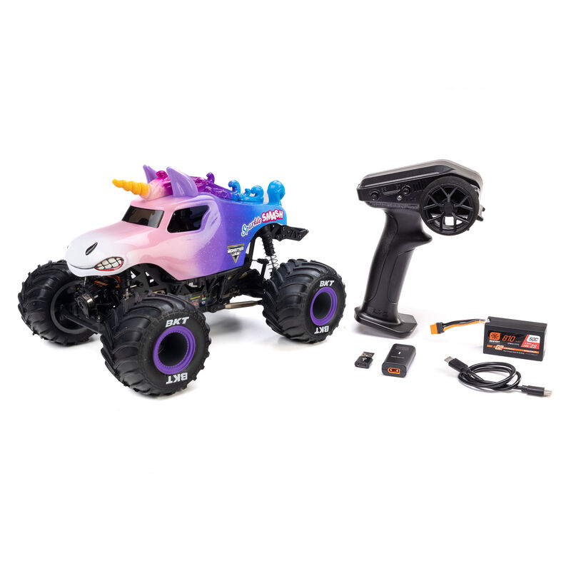[���ܼ�] LOS01026T5 [TEAM LOSI] 1/18 Losi Mini LMT Sparkle Smash Solid Axle Monster Truck RTR (������,���͸� �� USB������ ����)