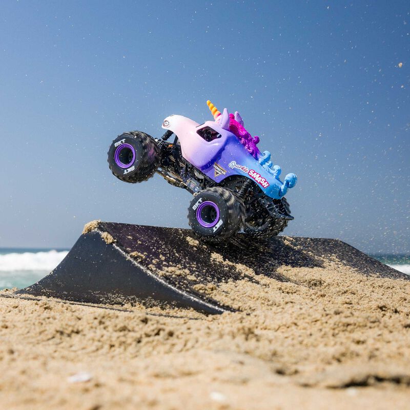 [���ܼ�] LOS01026T5 [TEAM LOSI] 1/18 Losi Mini LMT Sparkle Smash Solid Axle Monster Truck RTR (������,���͸� �� USB������ ����)
