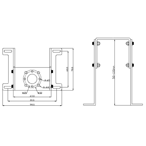 [ܼ] HZ672 [MPN] Black Firewall Motor Mount 25X30